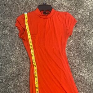 Absolutely Orange Sheath Maxi Dress with Mandarin Collar